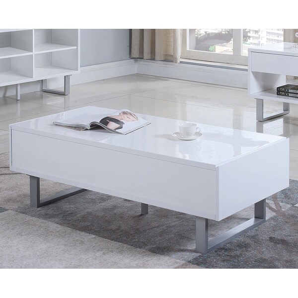 Modern Design Glossy White Living Room Table Collection