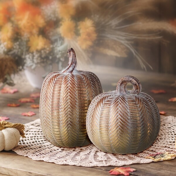 68 Resin Autumn Pumpkin Set of 2