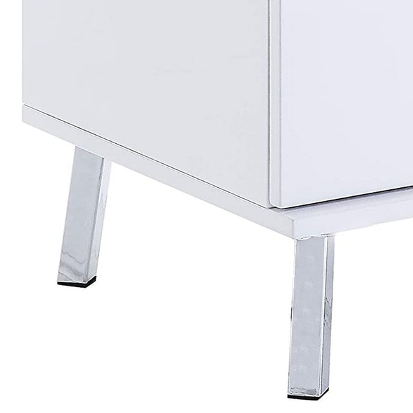 Transitional Wooden Dual Tone End Table with 2 Drawers， White and Brown