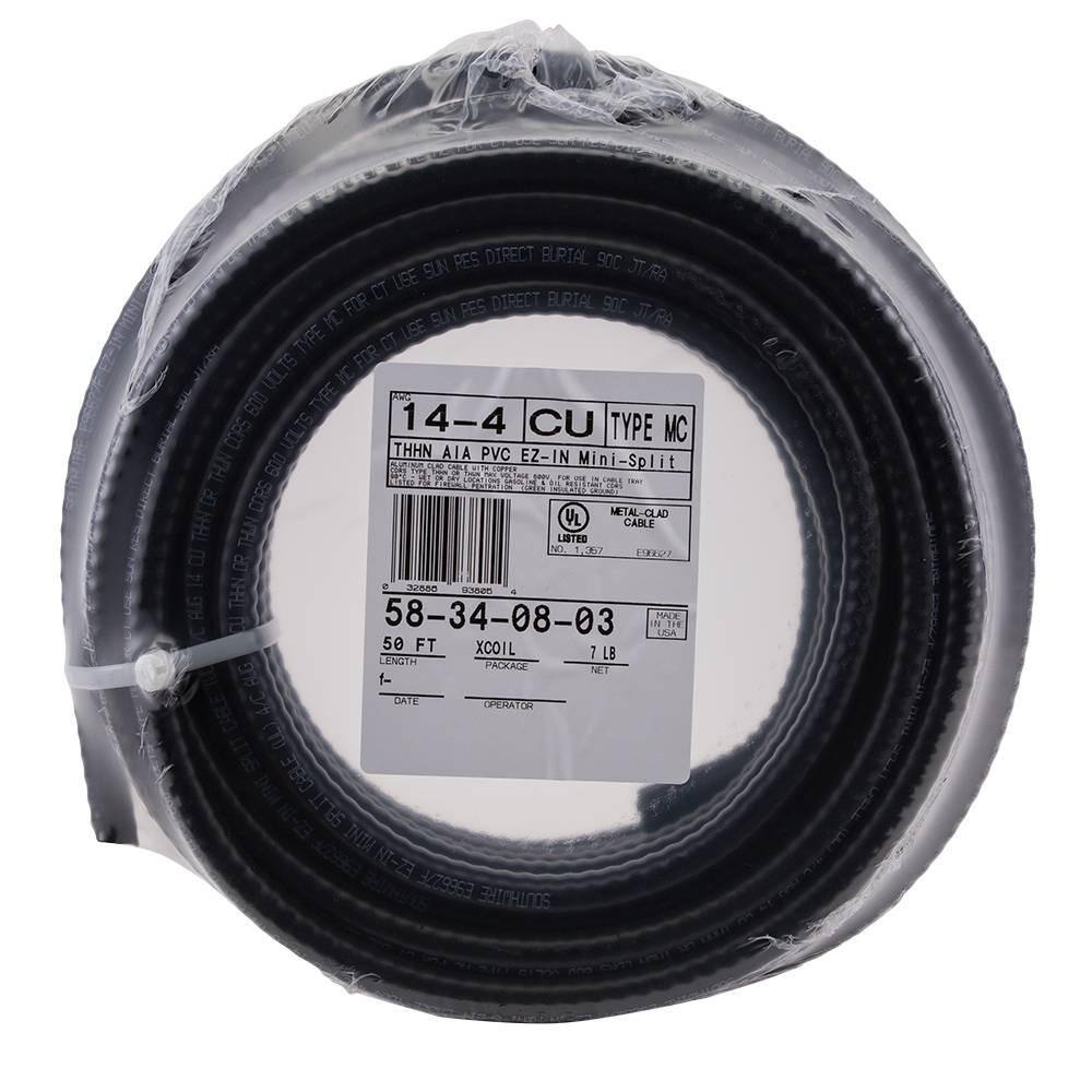 Southwire 50 ft. 144 Stranded CU EZ-In Mini-Split MC (Metal Clad) Cable 58340803