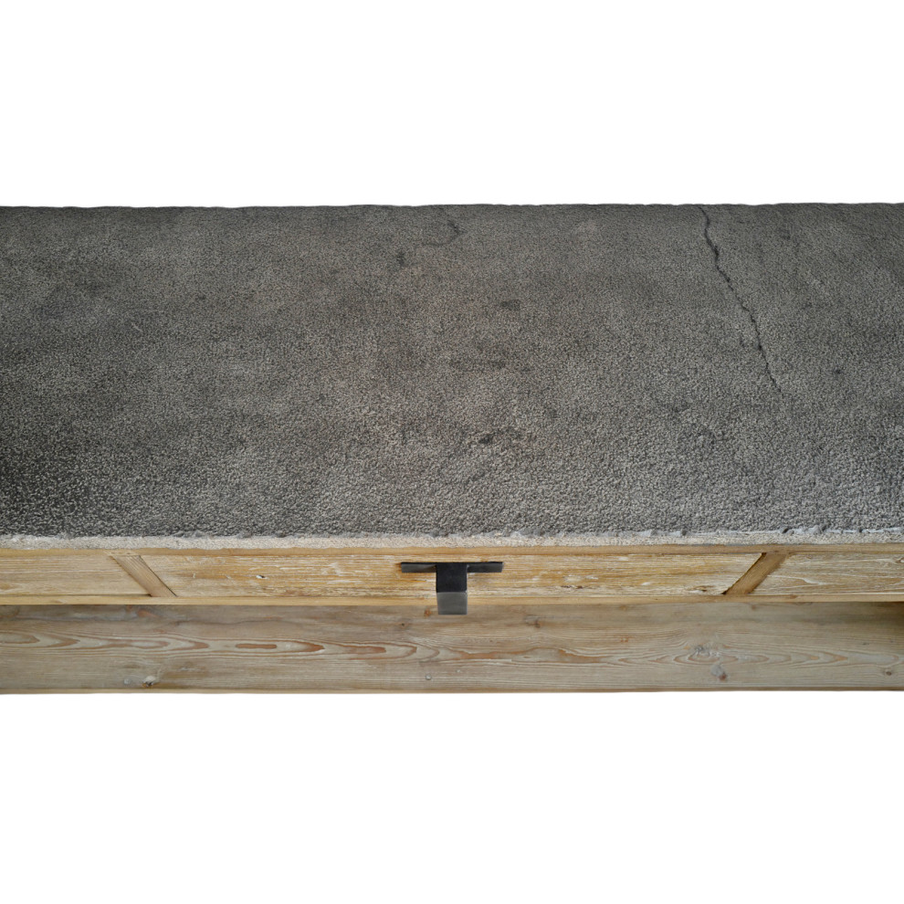 Stone  ampElm 3 Drawer Console Table   Rustic   Console Tables   by Design Mix Furniture  Houzz