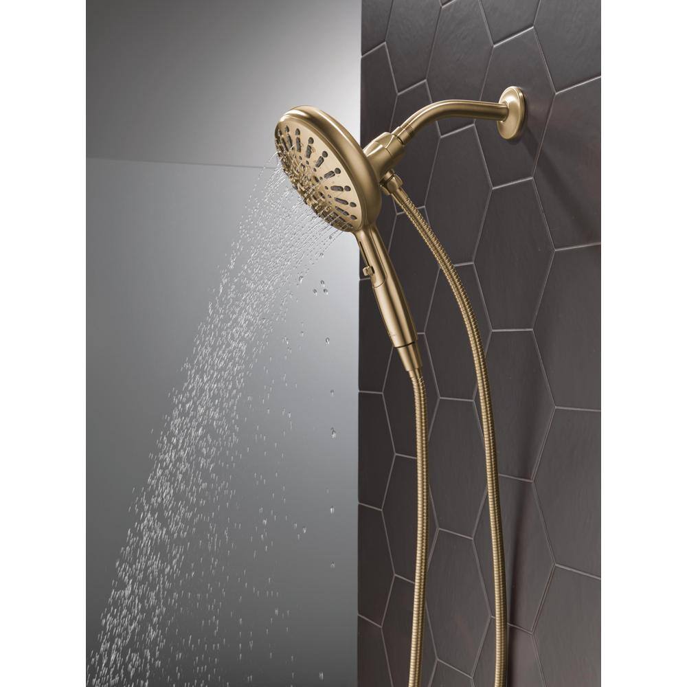 Delta 7-Spray Patterns 1.75 GPM 6.19 in. Wall Mount Handheld Shower Head with SureDock Magnetic in Lumicoat Champagne Bronze 54910-CZ-PR-PK