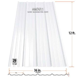 Gibraltar Building Products 12 ft. SM-Rib Galvalume Steel 29-Gauge RoofSiding Panel in White 987611