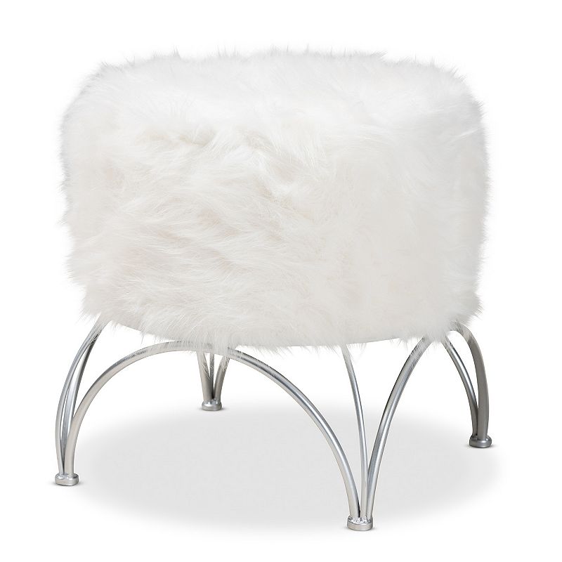 Baxton Studio Celia Faux Fur Ottoman