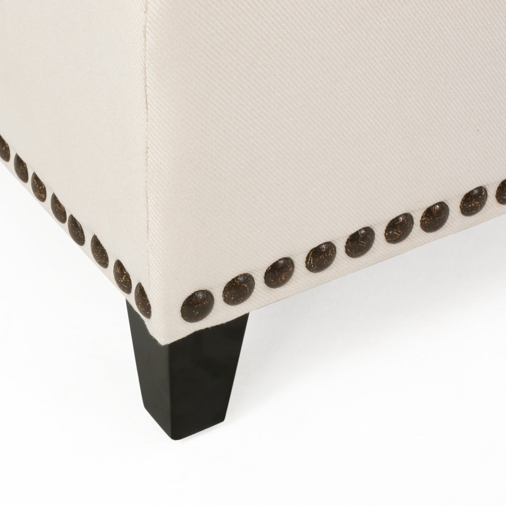 GDF Studio Labella Studded Base Fabric Storage Ottoman   Transitional   Footstools And Ottomans   by GDFStudio  Houzz