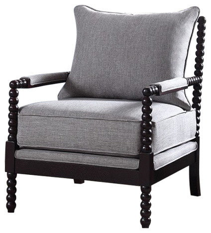 Benzara BM159332 Turned Designing Structured Look Accent Chair  Gray   Traditional   Armchairs And Accent Chairs   by Benzara  Woodland Imprts  The Urban Port  Houzz