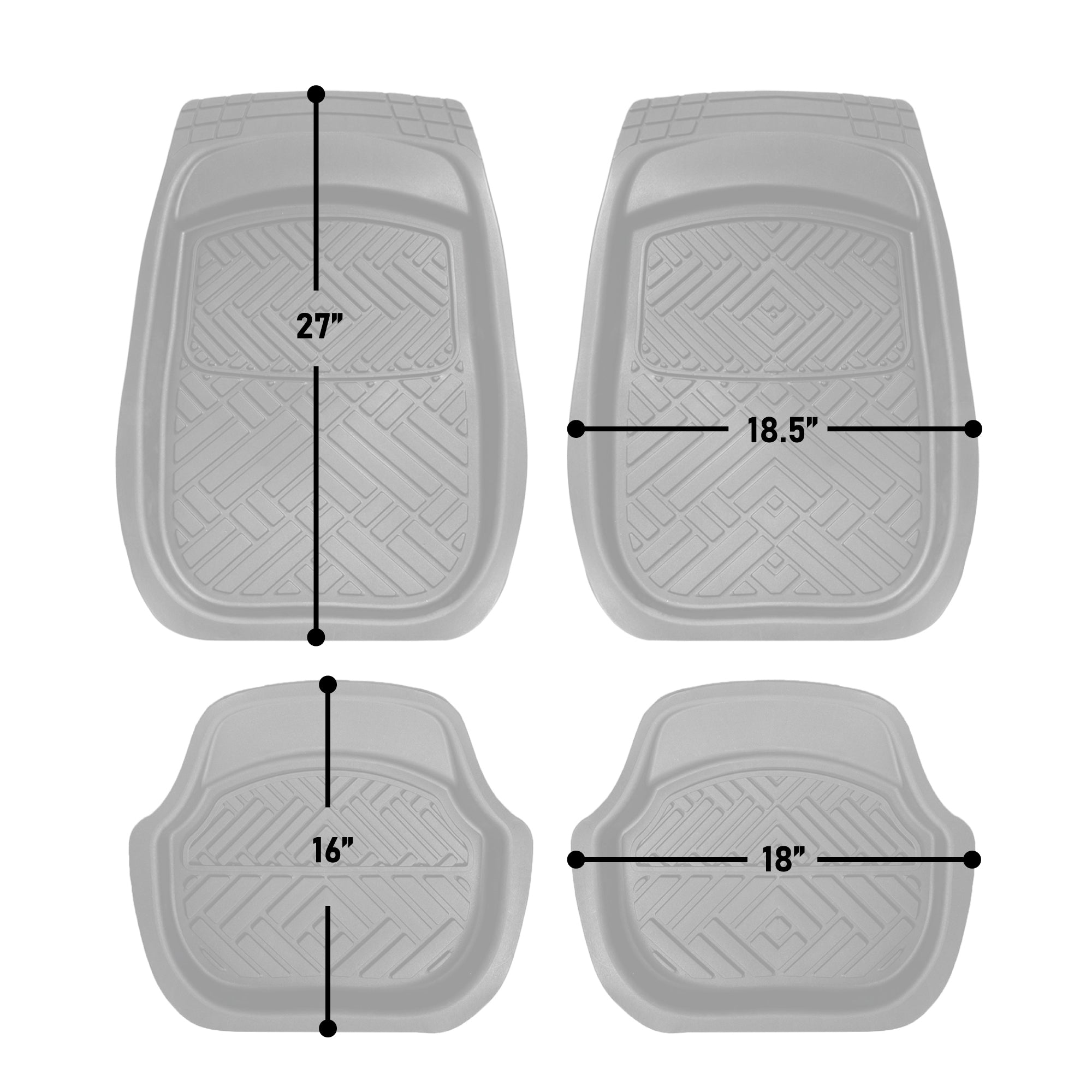 FH Group Trimmable Liners Heavy Duty  Car Floor Mats (for Cars， Coupes， Small SUVs)