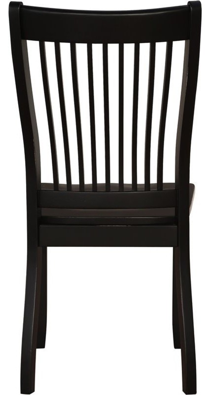 ACME Renske Wooden Slatted Back Dining Side Chair in Black Set of 2   Transitional   Dining Chairs   by Homesquare  Houzz