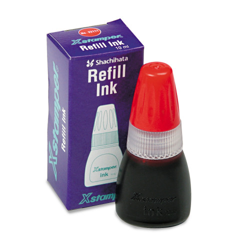 Refill Ink for Xstamper Stamps， 10 mL Bottle， Red (22111)