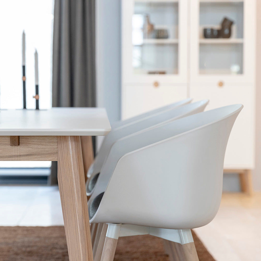 LIDAN Dining Chair - White & Natural