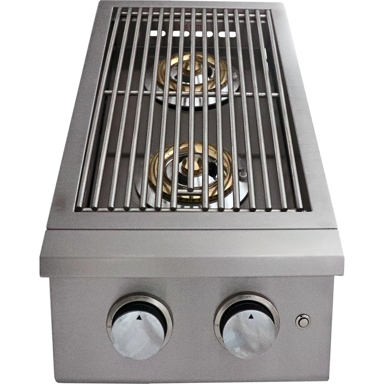 RCS Premier Series Built-In Propane Gas Double Side Burner W/ Blue LED Lights