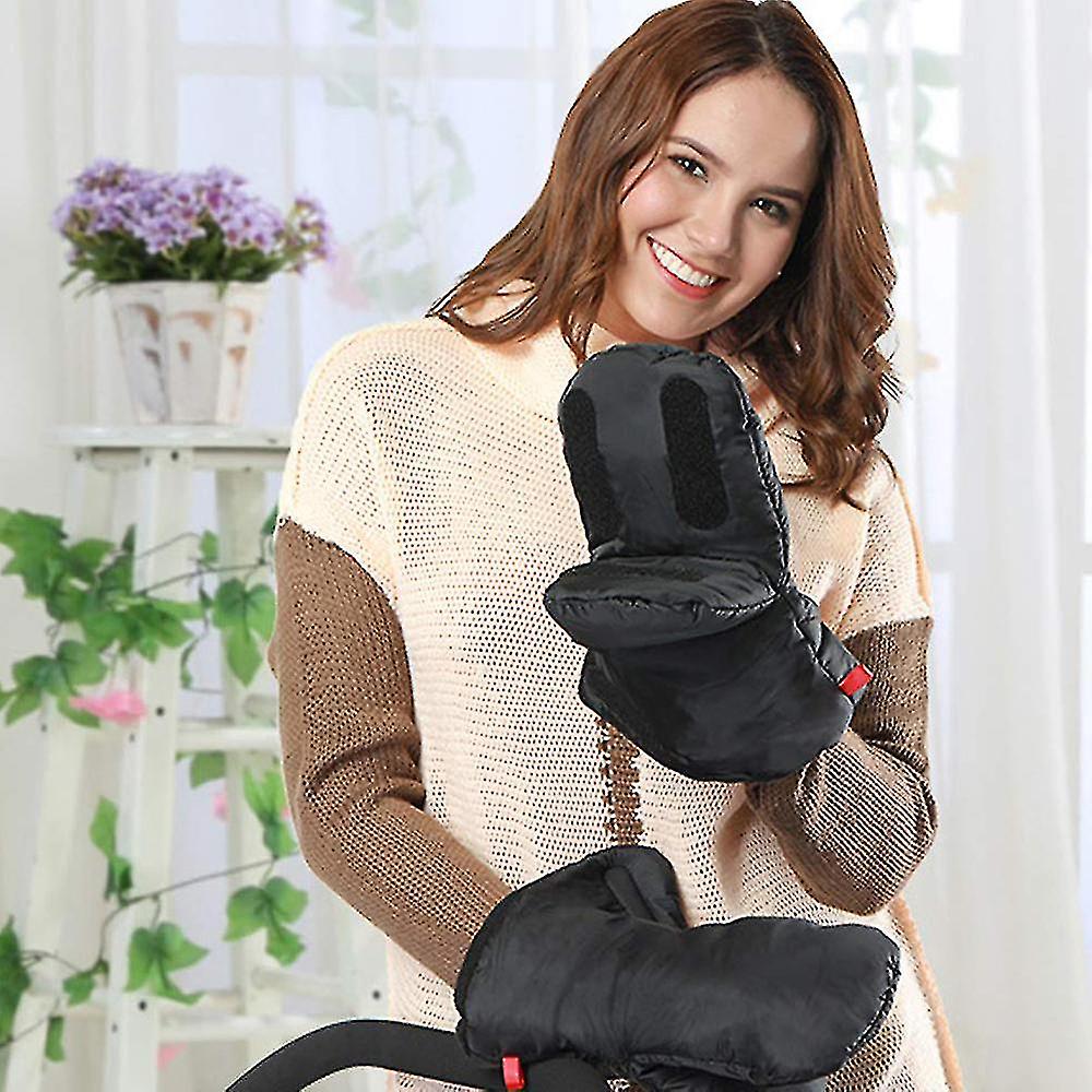 1 Pair Stroller Gloves Universal Pram Hand Muffs， Anti-freeze Stroller Mittens Cart Gloves Gear Shopping Cart Hand Warmers Waterproof Winter Gloves Wi