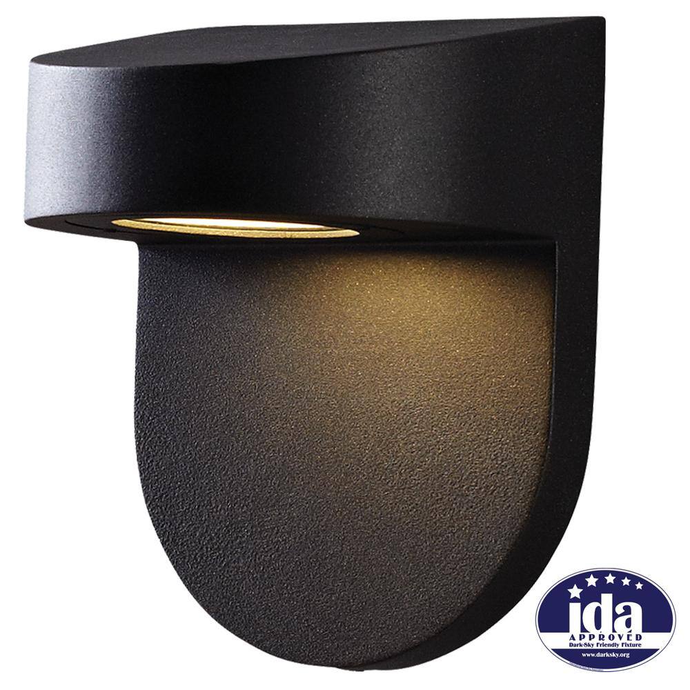 Hampton Bay Black Outdoor LED Wall Lantern Sconce with Frosted Glass ILW1691L-3