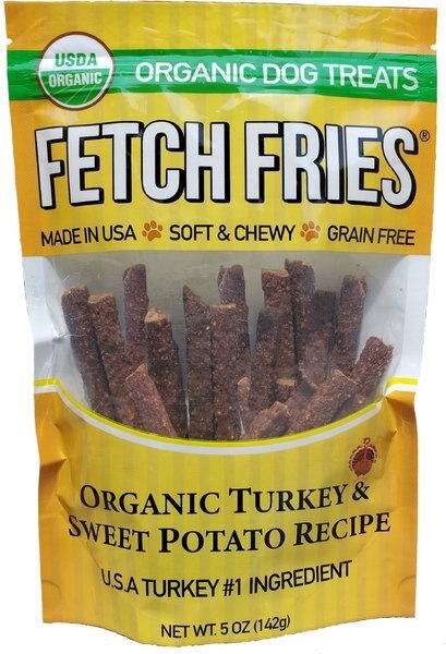 Fast Pet Food Fetch Fries Organic Turkey and Sweet Potato Grain-Free Dog Treats， 5-oz bag