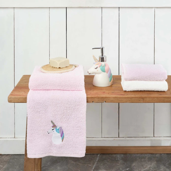 Karaca Sarah Anderson Unicorn 3-Piece Powder 100% Cotton Towel Set 160.02.01.0723