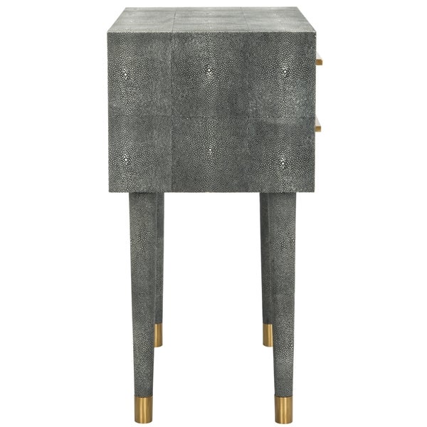 SAFAVIEH Couture High Line Collection Nour Black Faux Stingray End Table - 14.2