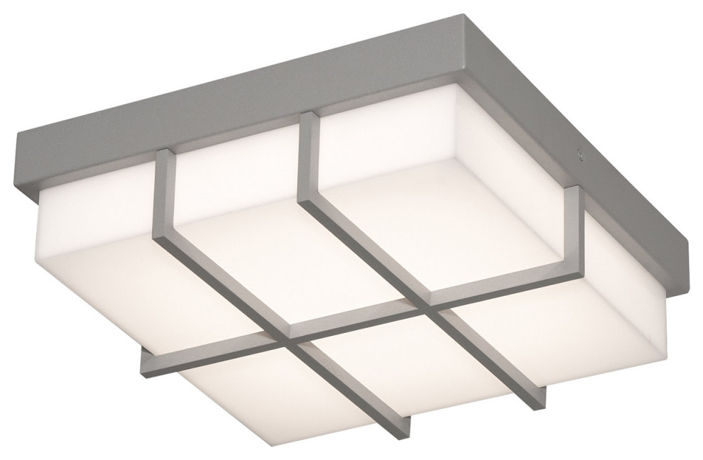 Avenue 1 Light Outdoor Ceiling Light  Textured Grey   Transitional   Outdoor Flush mount Ceiling Lighting   by Buildcom  Houzz