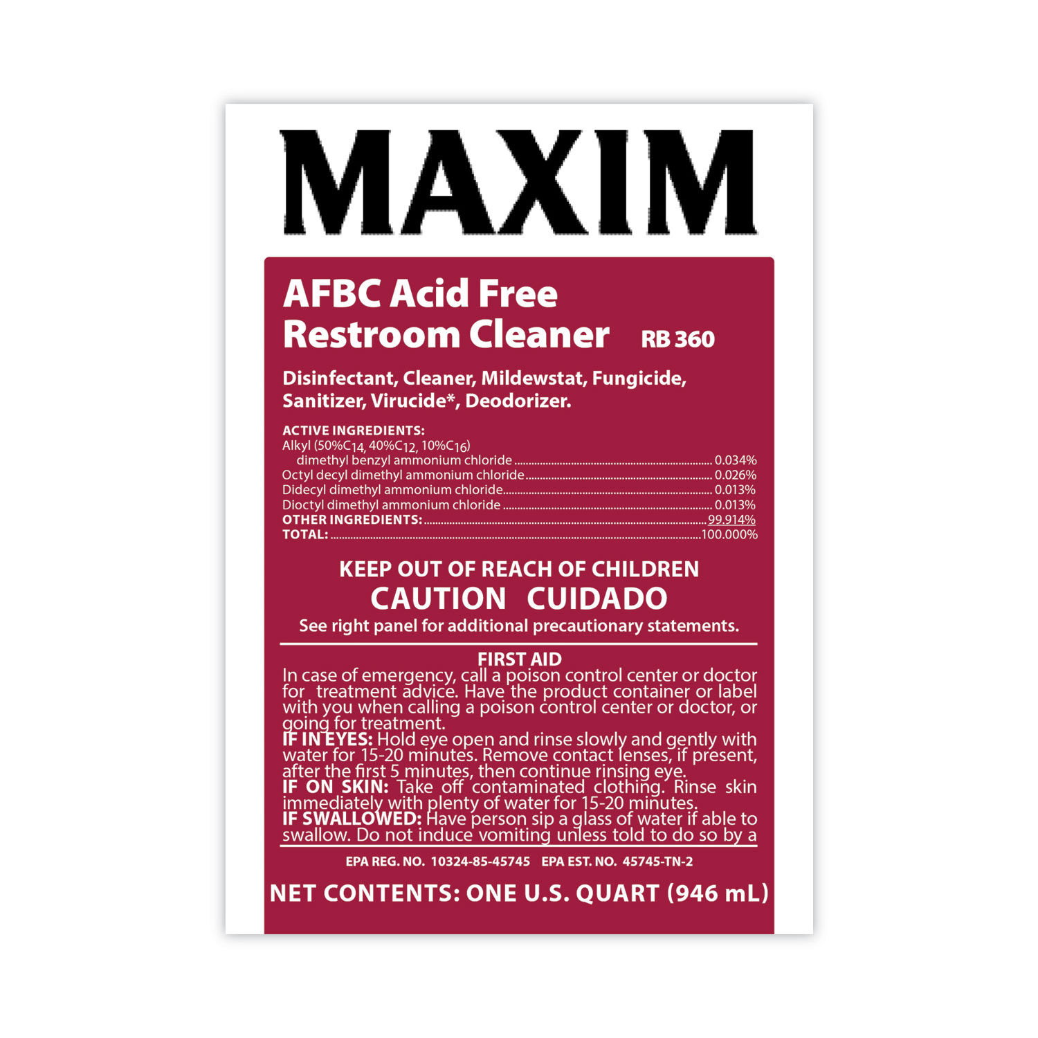 AFBC Acid-Free Restroom Cleaner by Maximandreg; MLB03600086