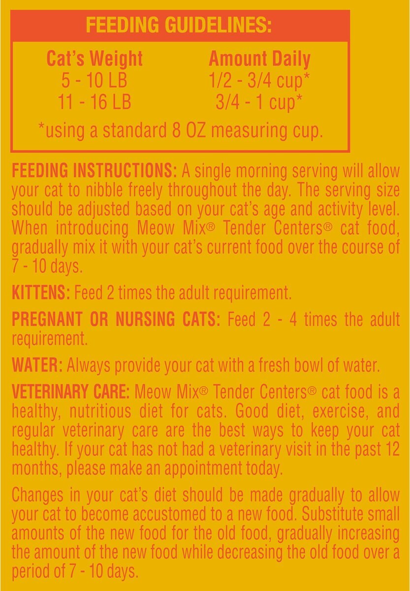 Meow Mix Tender Centers Basted Bites Chicken and Tuna Flavor Dry Cat Food