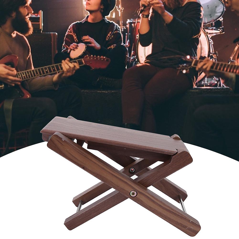 Wood AcousticGuitar Footstool Solid Handicraft Anti skid Folding Footrest Pedal for Guitar Pla