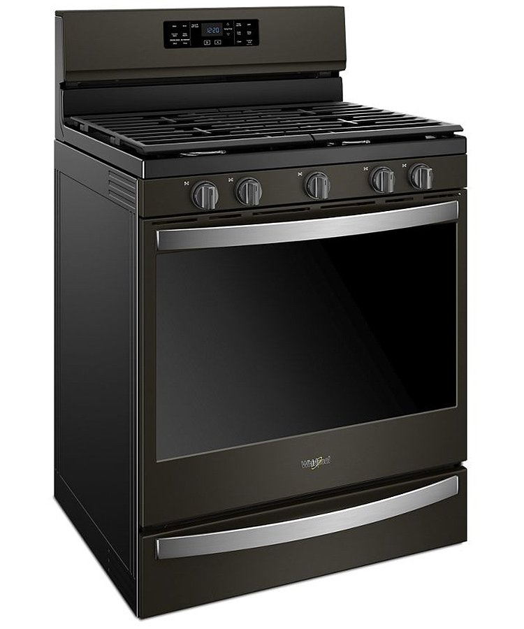 Whirlpool 5.8 Cu. Ft. Fingerprint Resistant Black Stainless Steel Freestanding Gas Range With Frozen Bake Technology