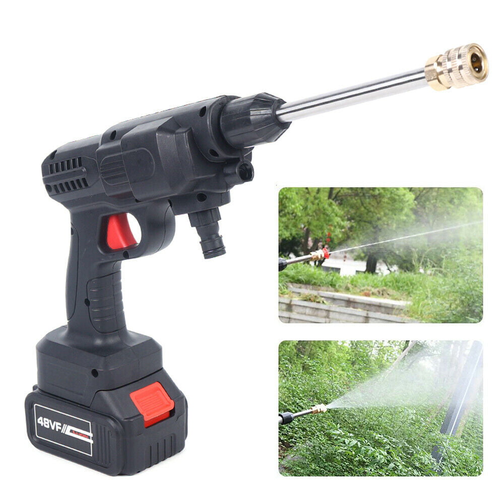 240W 21V Electric Pressure Washer Water Spray Gun Portable Car Cleaner Cordless High Pressure Spray Gun Car Wash Pressure Nozzle Cleaning Machine Cordless Power Battery Charger For Car Floor Garden