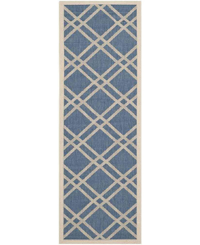 Safavieh Courtyard CY6923 Blue and Beige 2'3 x 10' Sisal Weave Runner Outdoor Area Rug