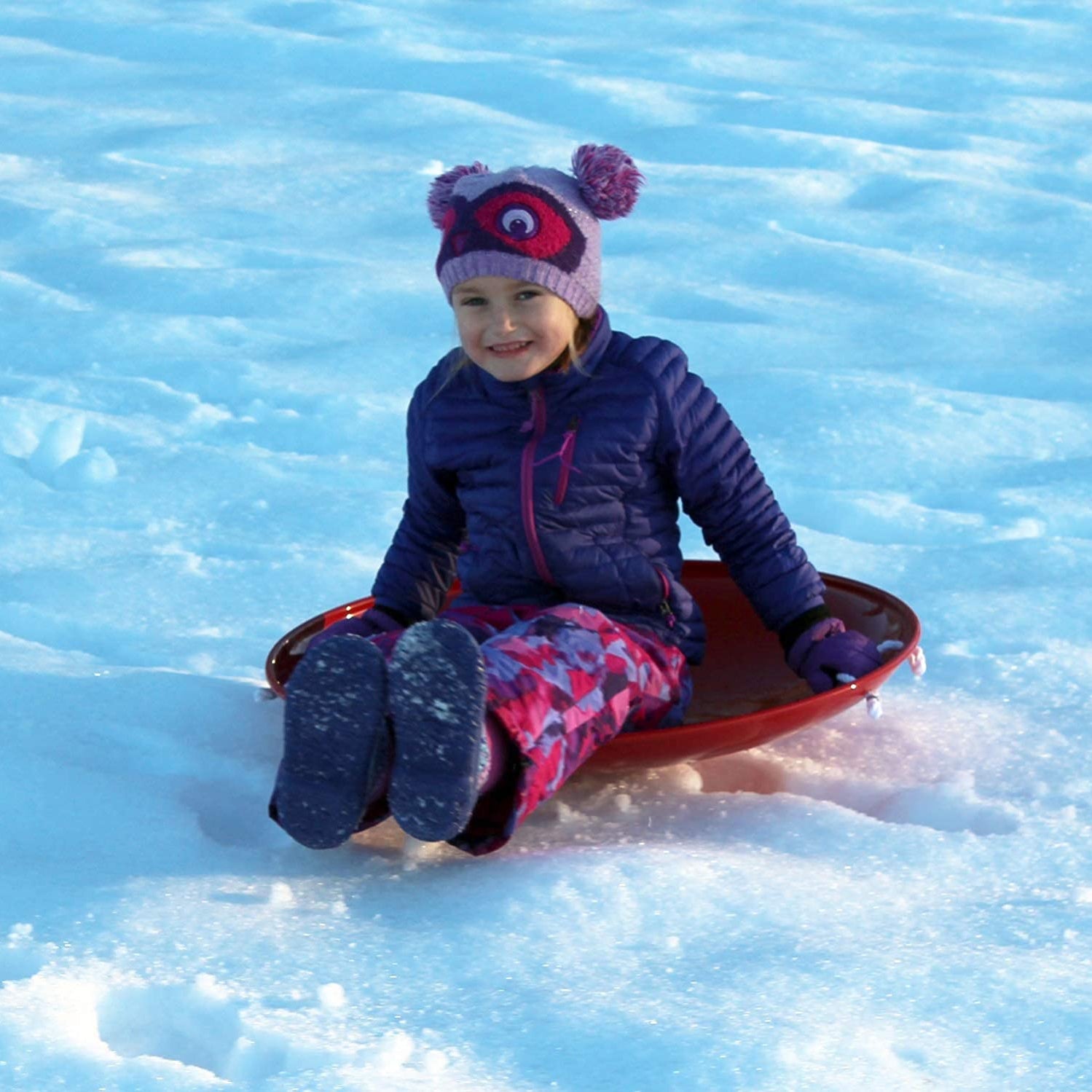 Flexible Flyer Paricon-3 Heavy Gauge Steel Metal Snow Disc Saucer Sled, Red