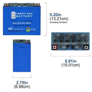 MIGHTY MAX BATTERY YT12B-4 GEL 12V 10AH Battery Replaces Yamaha XVS650 V-Star 1998-2011 MAX3508020