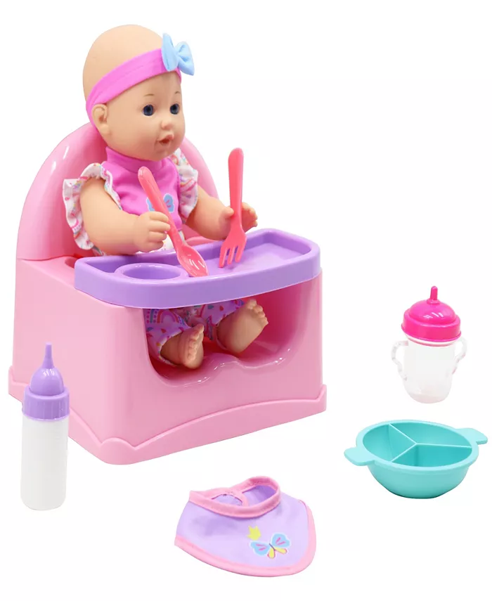 Dream Collection Feeding Fun Baby Doll Gi-Go Dolls  Kids 7 Piece Playset