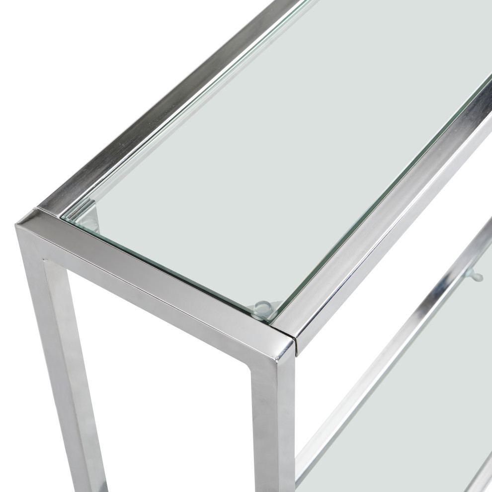 Graydon Chrome Slim Console  Chrome   Contemporary   Console Tables   by CAROLINA CLASSICS  Houzz