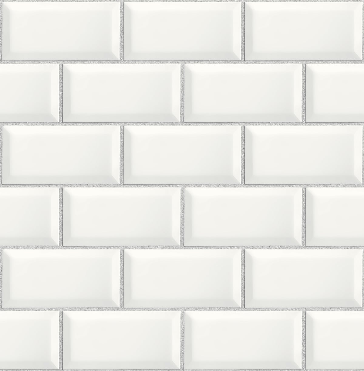 Large Subway Tile Peel-and-Stick Wallpaper in Alabaster and Grey