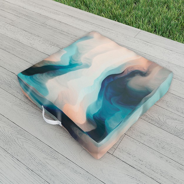 Marta Barragan Camarasa Abstract Tidal Waves Outdoor Floor Cushion Deny Designs