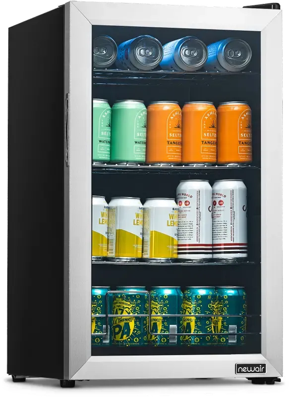 NewAir 100 Can Beverage Fridge - Stainless Steel