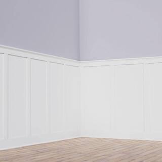 Ekena Millwork 58 in. X 96 in. X 56 in. Expanded Cellular PVC Deluxe Shaker Wainscoting Moulding Kit (for heights up to 56H) WPKP56X03DS