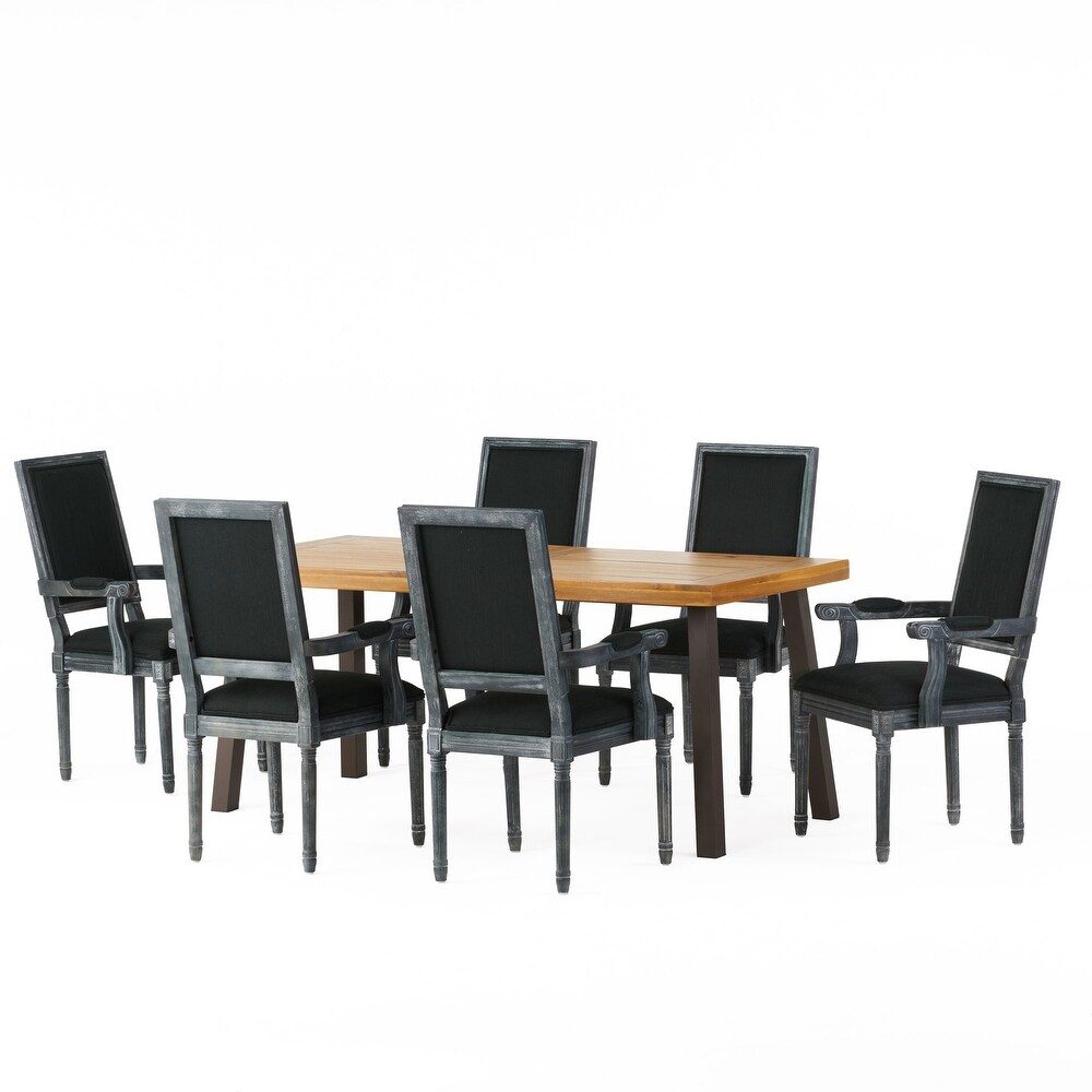 Ayers Fabric and Wood 7 Piece Dining Set by Christopher Knight Home