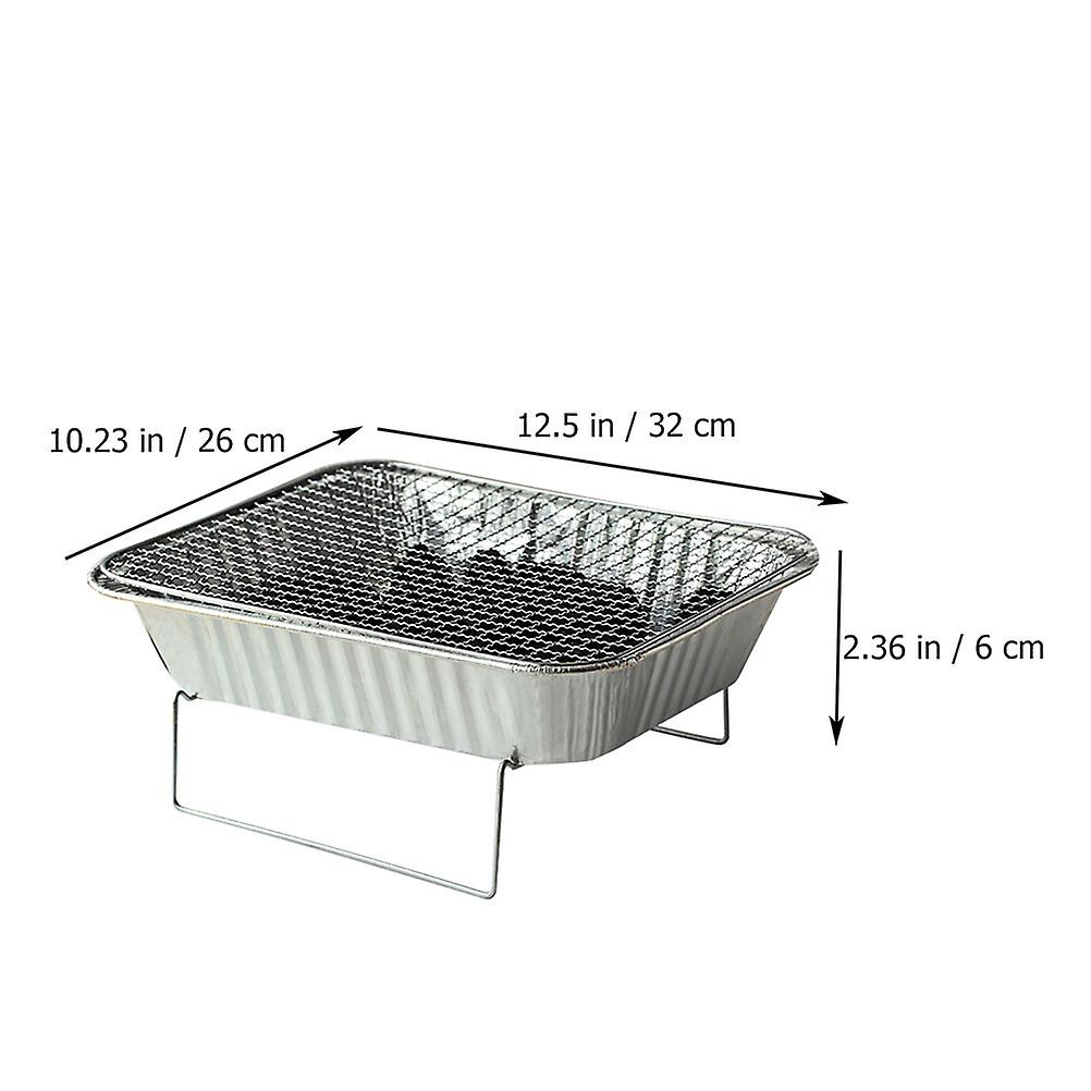 Outdoor Disposable Barbecue Grill Portable Bbq Grill Charcoal Grill (silver)