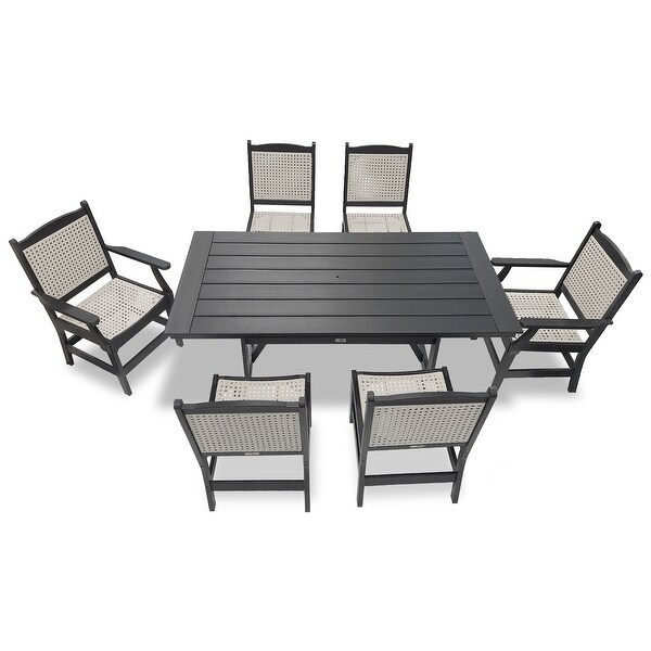 LuXeo Tuscany Woven Rattan Dining 7Piece Set