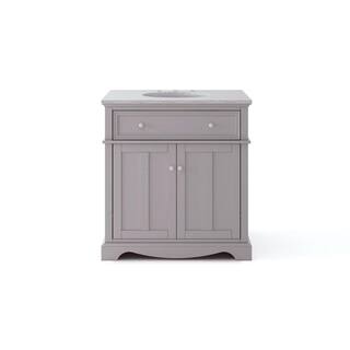 Home Decorators Collection Fremont 32 in. W x 22 in. D x 34 in. H Vanity in Gray with Granite Vanity Top in Gray with White Sink MD-V1789