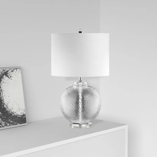 1LT Glass Table Lamp w/ White Shade