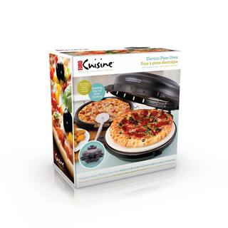 Euro Cuisine 12 in. Black Electric Oven Pizza Maker with Lid PM600