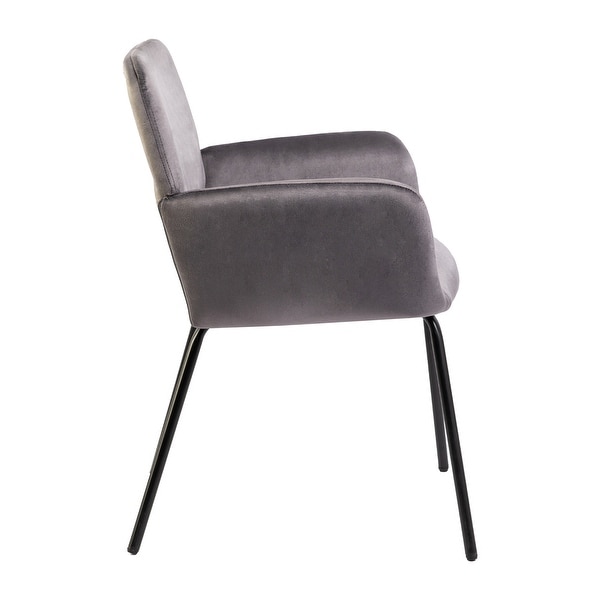 Velvet Upholstered Accent Armchair with Metal Legs