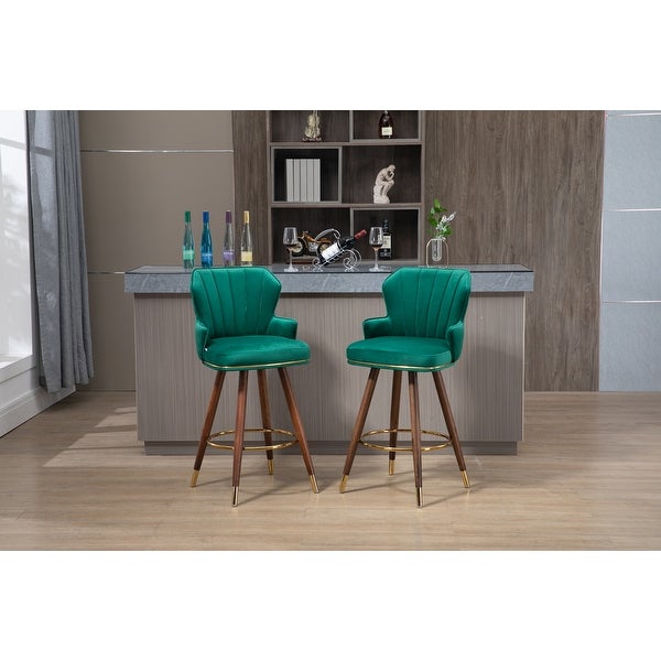 Swivel Bar Stools with Backrest Footrest with a Fixed Height of 360 Degrees for Dining Room， Kitchen， Living Room