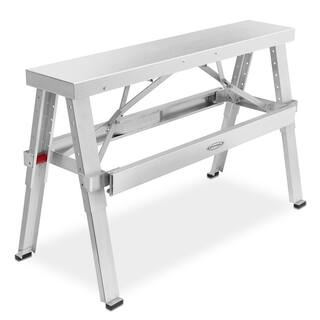 GYPTOOL 48 in. W x 30 in. H Aluminum Adjustable Sawhorse Bench Stepladder ACC-BENCH.