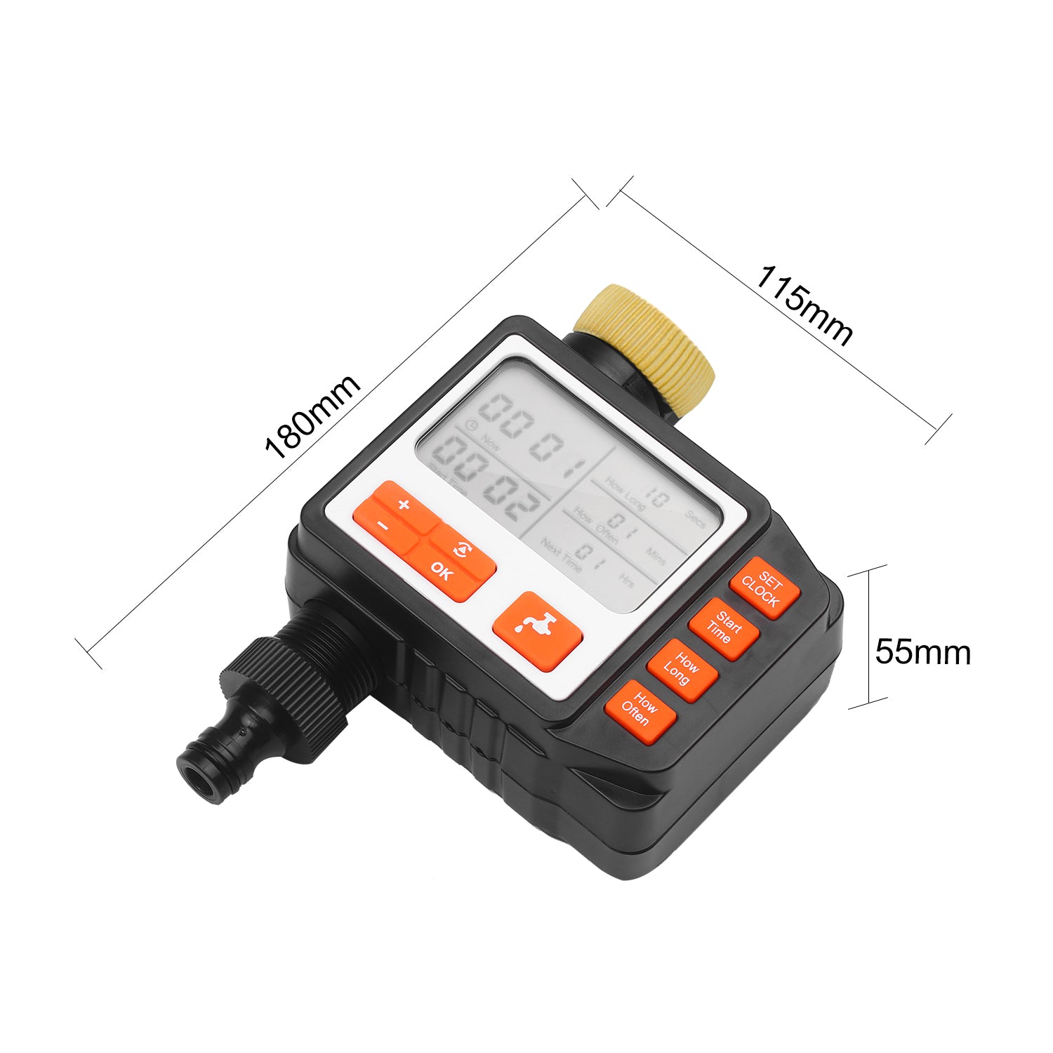 Digital Water Timer Programmable Outdoor Single Outlet Automatic On Off Water Hose Timer Irrigation System Controller with Manual Mode 3in Large Screen