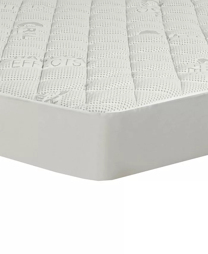 All-In-One Charcoal Effects Odor Control Cooling Fitted Mattress Pad， Full