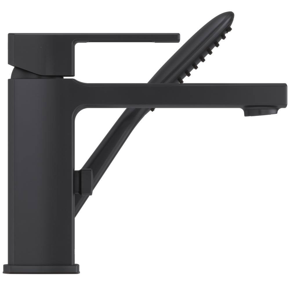 Pfister Deckard Single-Handle Deck Mount Roman Tub Faucet with Handshower in Matte Black RT6-2DAB