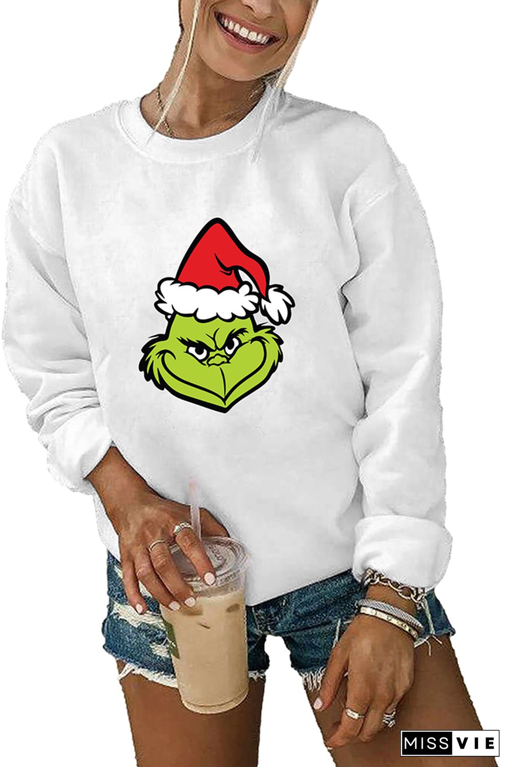 Christmas Grinch Face Sweatshirt Wholesale