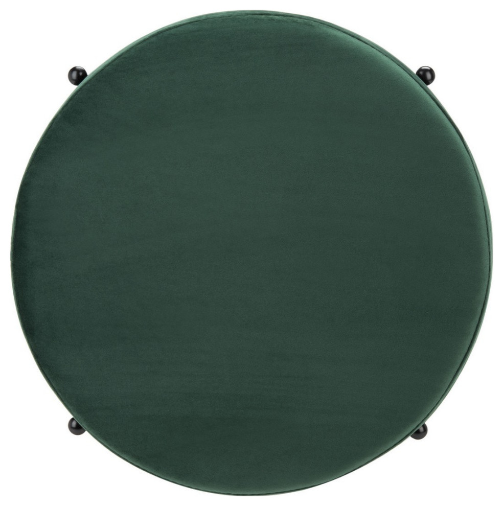 Bonnie Round Ottoman Malachite Green/ Black   Modern   Footstools And Ottomans   by Virgil Stanis Design  Houzz