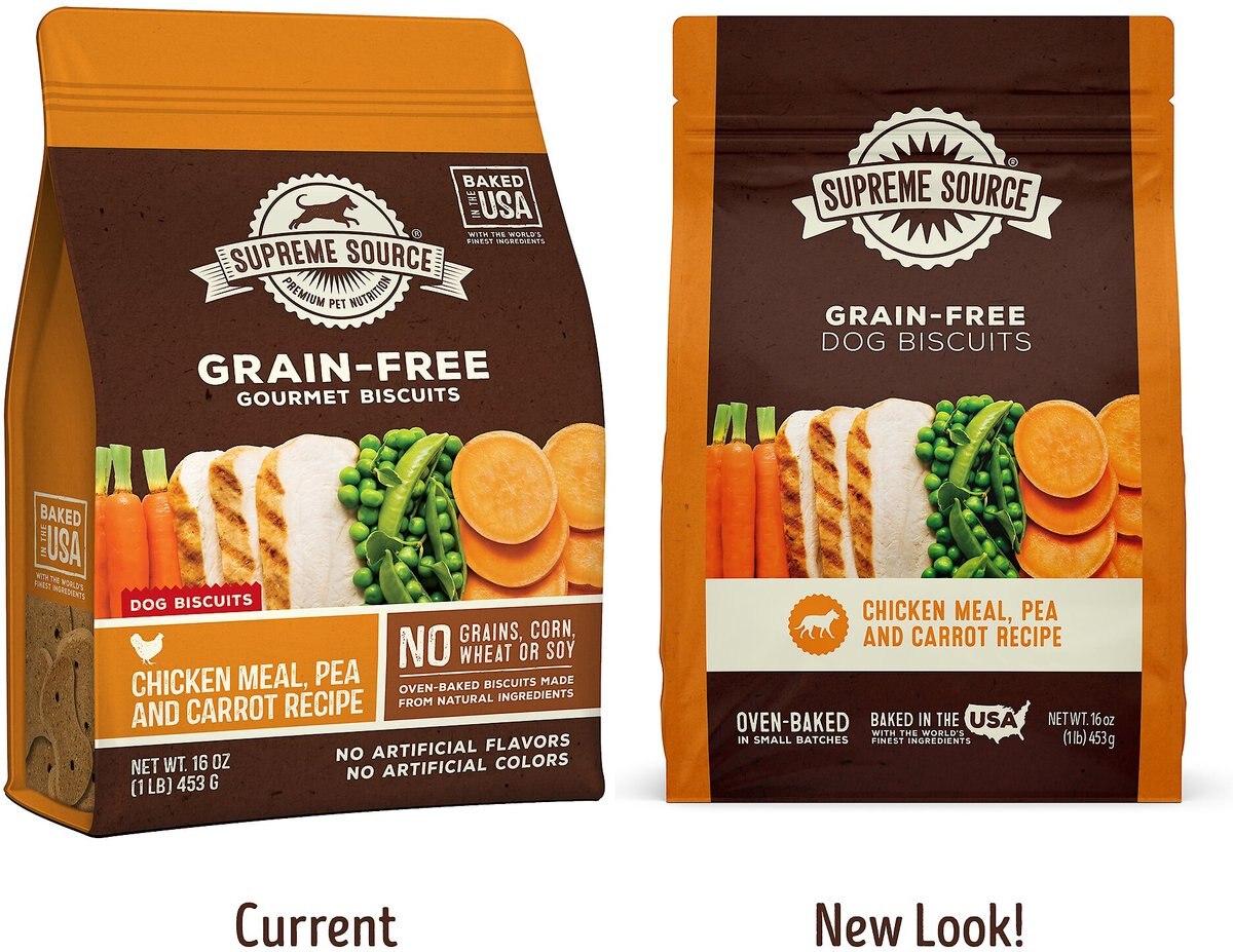 Supreme Source Grain-Free Chicken Meal， Pea and Carrot Biscuits Dog Treats